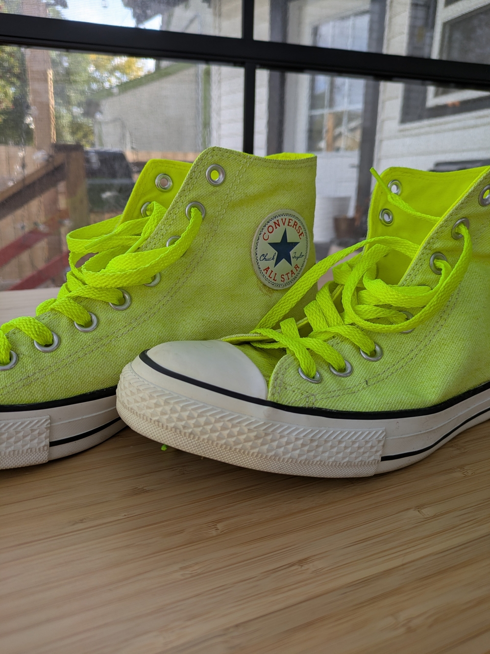 Converse M8/W10 Neon Yellow Chuck Taylor All Star High Top Sneakers